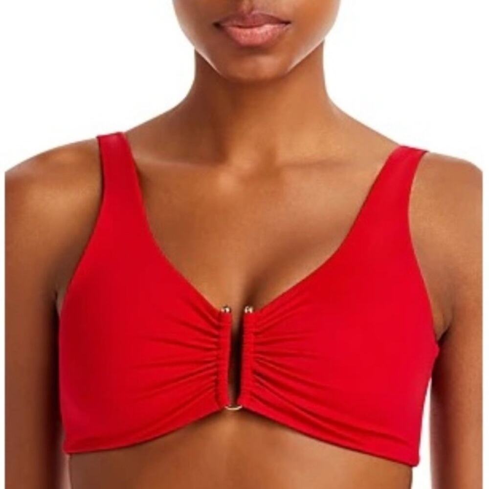 NWT$128 Palm Swimwear Malia Bikini Swim Top Red US sz 6